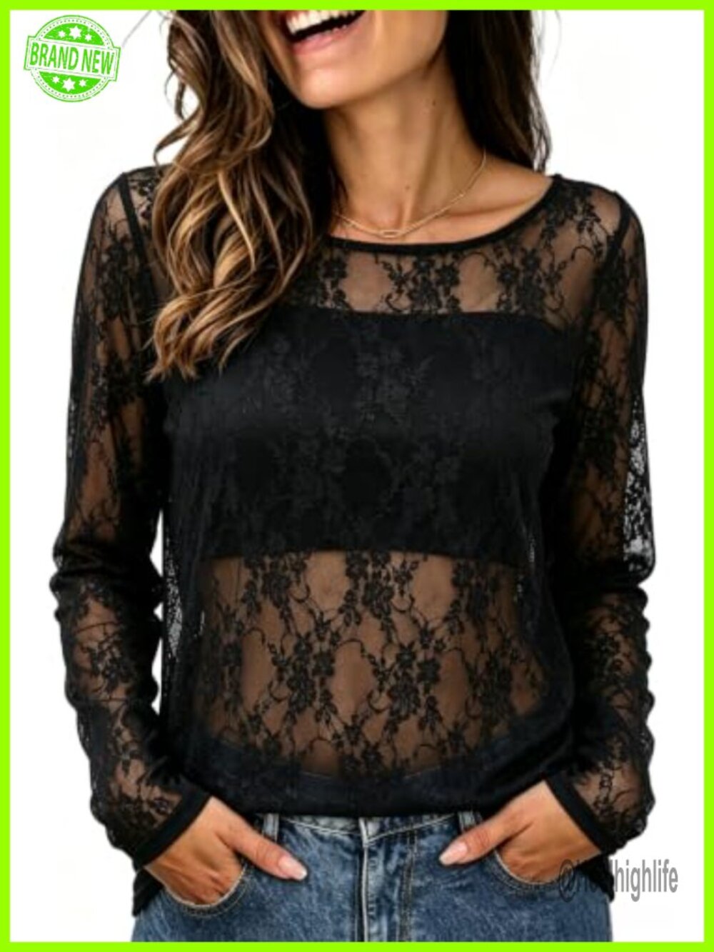 Womens Sheer Mesh Lace Top Long Sleeve Leopard Print Shirt Soft Stretchy